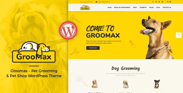 Groomax – Pet Grooming & Shop WordPress Theme
