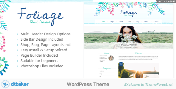 Foliage Watercolor – Creative WordPress Theme