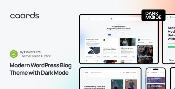 Caards – Modern Blog & Magazine WordPress Theme with Dark Mode