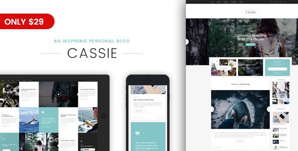 Cassie – An Inspiring Personal Blog WordPress Theme