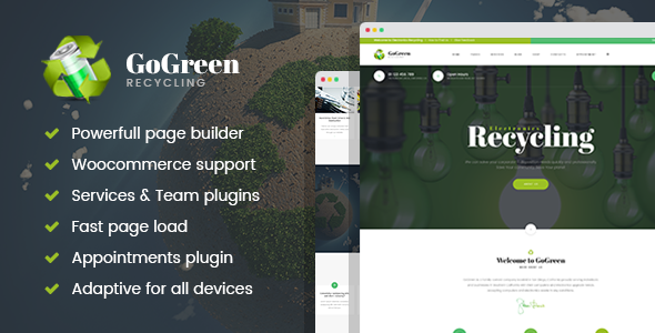 GoGreen – Waste Management and Recycling WordPress theme