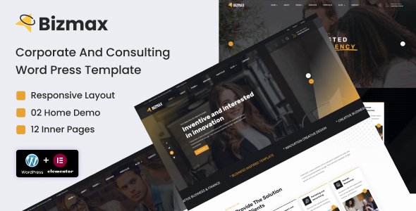 Bizmax – Corporate And Consulting Business WordPress Theme