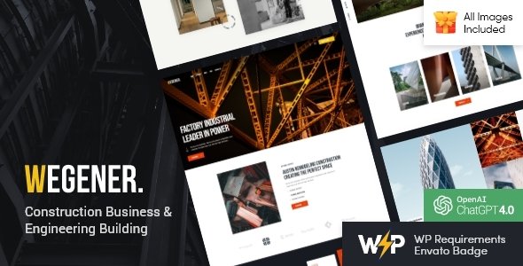 Wegener | Construction Business & Engineering Building WordPress Theme