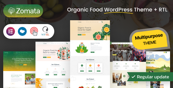 Zomata – Organic Food WordPress Theme + RTL