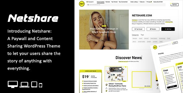 Netshare – Paywall & Content Sharing WordPress Theme