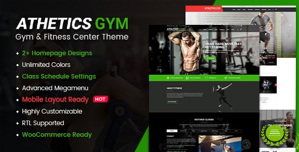 Athetics – Gym Fitness WordPress Theme (Mobile Layout Ready)