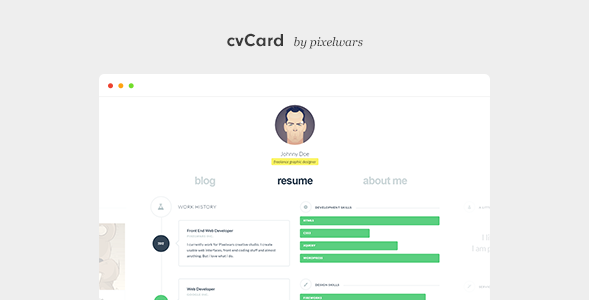cvCard WP – Responsive WordPress Resume Theme