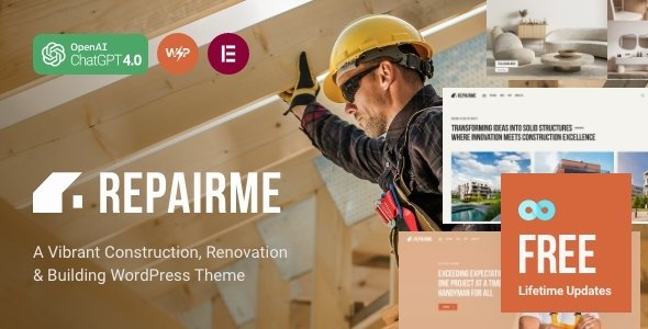 RepairMe – A Vibrant Construction, Renovation & Building WordPress Theme