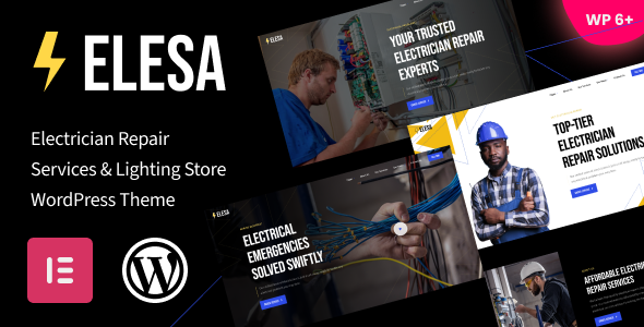 Elesa – Electrician Repair Services & Lighting Store WordPress Theme