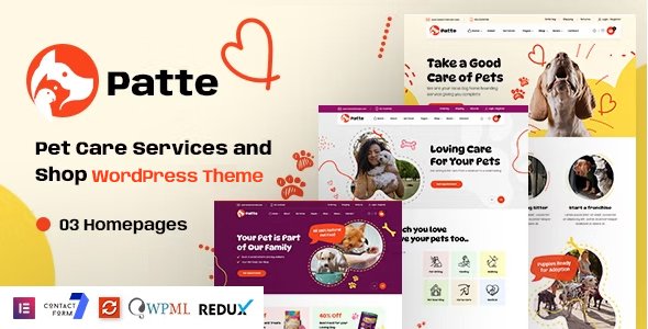 Patte – Pet Care & Pet Shop WordPress Theme