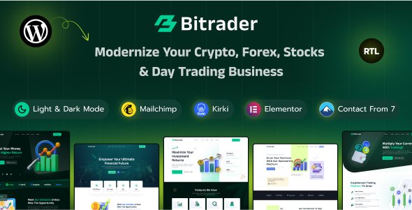 Bitrader – Crypto, Stock and Forex Trading Business WordPress Theme