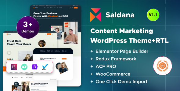 Saldana – Content Marketing Services WordPress Theme