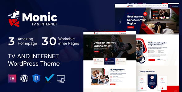 Monic – TV & Internet WordPress Theme & RTL Ready