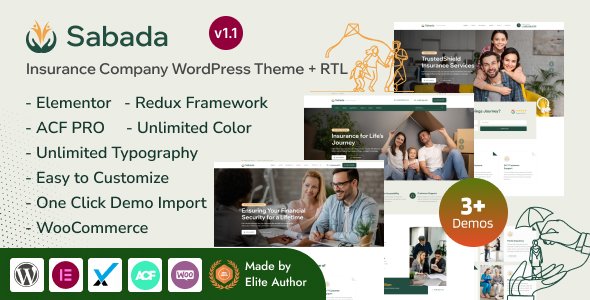 Sabada – Insurance Agency WordPress Theme