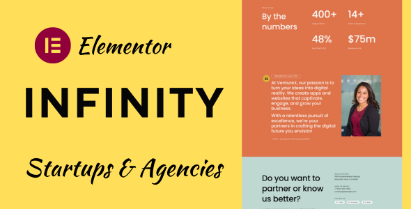 Infinity – Technology Startup and Agency WordPress Theme