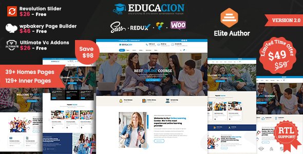 Educacion – Education Course WordPress Theme