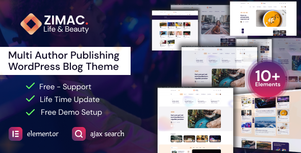 Zimac – Multi Author Publishing WordPress Theme
