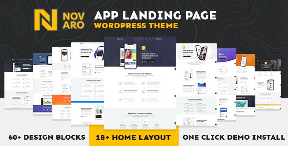 App Landing Page WordPress Responsive Theme for Software & Technology Development Company – Novaro