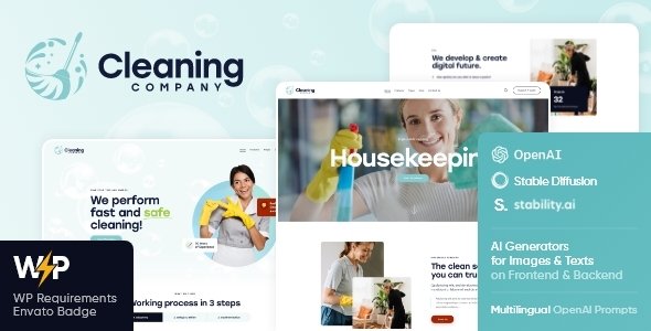 Cleaning Company – Maid & Janitorial Housekeeping Service WordPress Theme