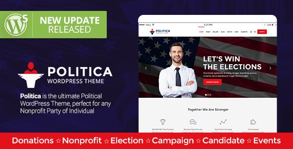 Politica – A Modern Political Party & Candidate WordPress Theme