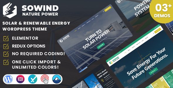 Sowind – Solar & Renewable Energy WordPress Theme