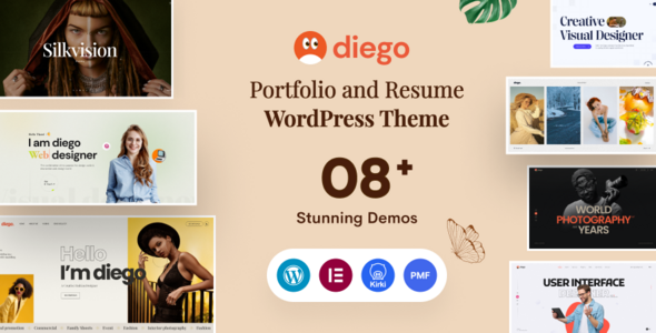 Diego – Creative Personal Portfolio & Resume WordPress Theme