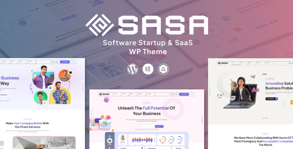 SaSa – SaaS & Tech Startup Elementor WordPress Theme