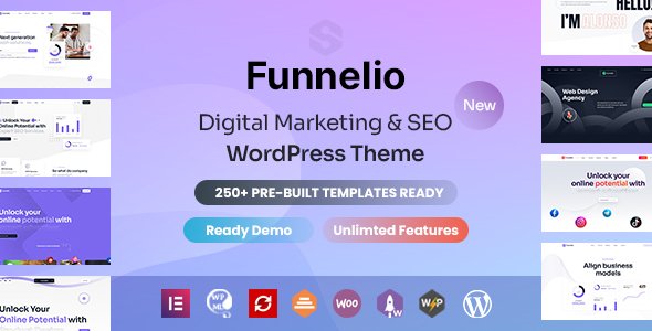 Funnelio – Digital Marketing & SEO Agency WordPress Elementor Theme