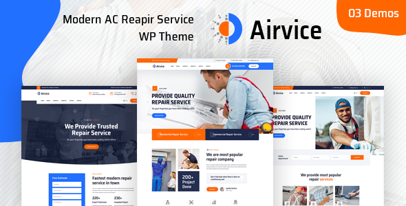 Airvice – AC Repair Services WordPress Theme + RTL