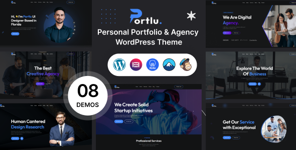 Portlu – Personal Portfolio & Agency WordPress Theme