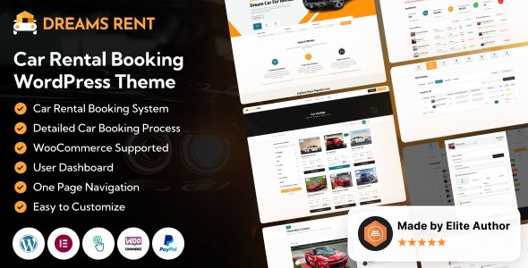 Dreams Rent – Car Rental Booking Management WordPress Theme